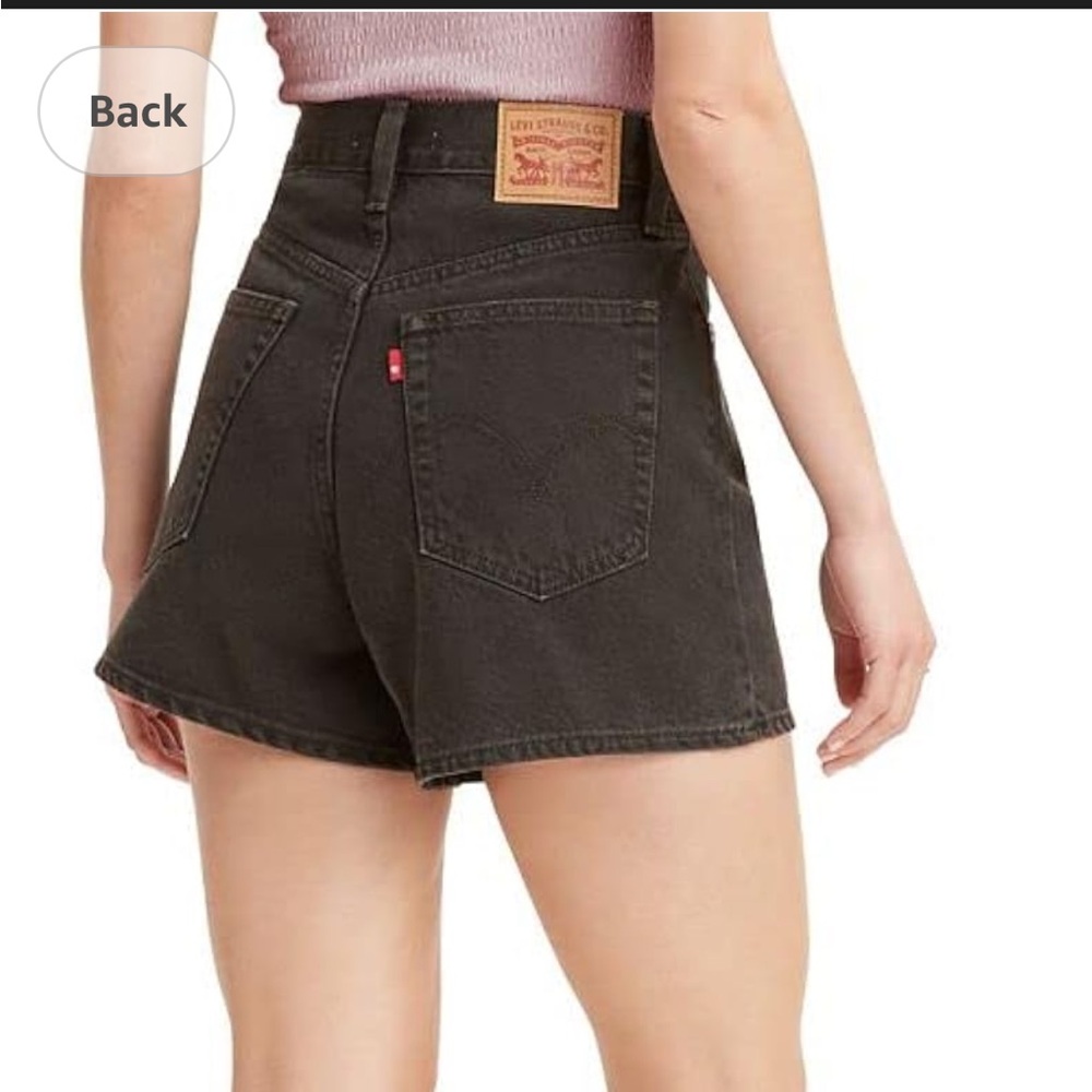 Levi's Black High Waist Denim Shorts - Picture 2 of 3